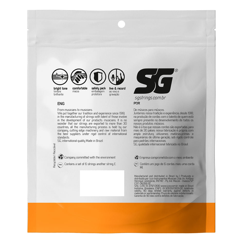 Senar gitar kayu SG STRINGS.011 kuningan SG-6686EX