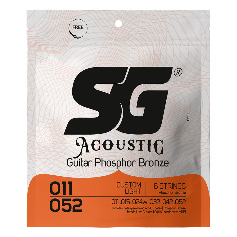 Senar gitar kayu SG STRINGS. 011 fosfor perunggu SG-6691EX