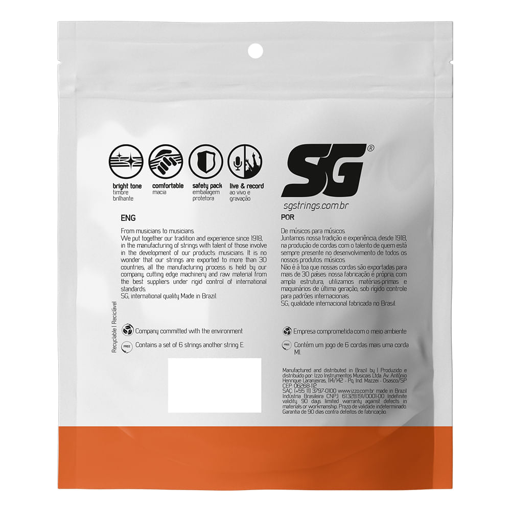 Senar gitar kayu SG STRINGS. 011 fosfor perunggu SG-6691EX