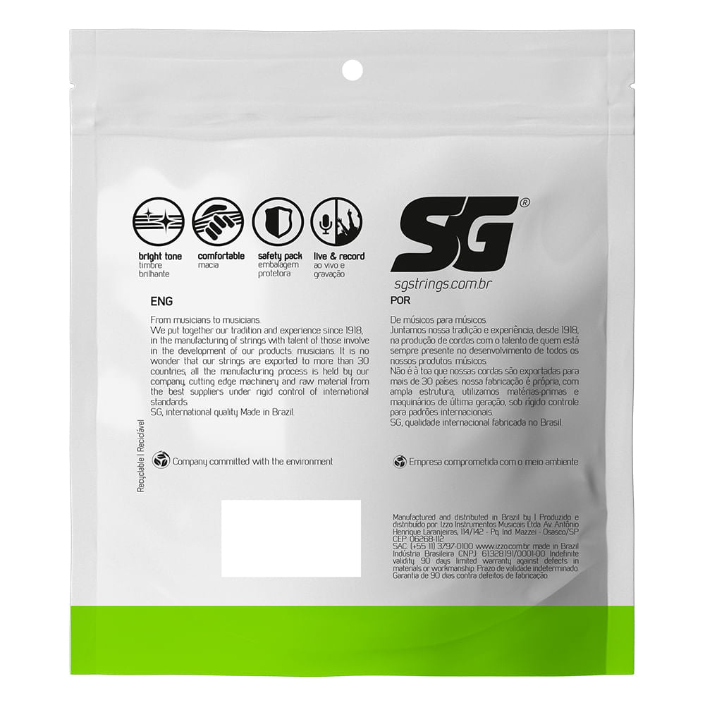 Senar bass elektrik SG STRINGS enam senar.032 SG-5360EX